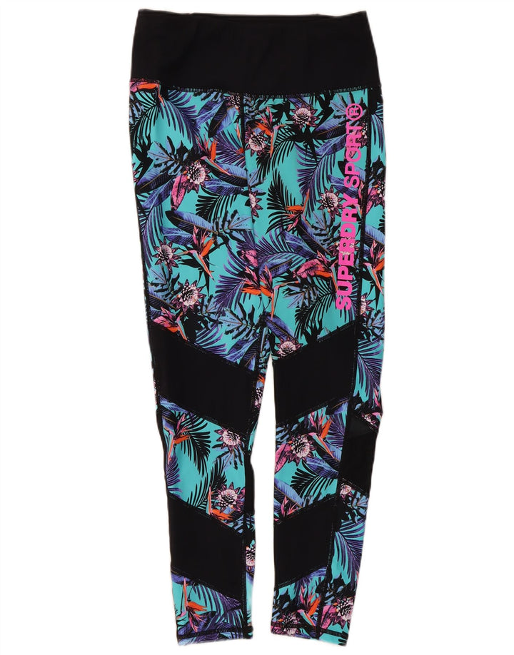 Superdry Womens Graphic Crop Leggings UK 12 Médio Multicolorido Floral