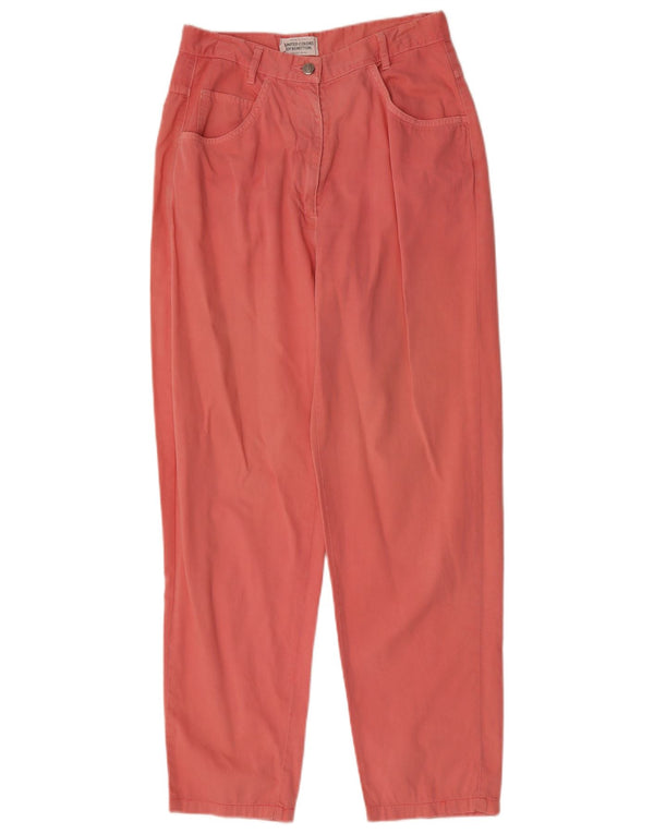 Benetton Calça casual feminina de cintura alta cônica IT 46 Grande W28 L29 Rosa