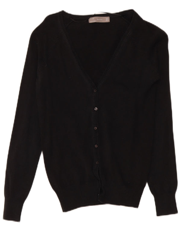 Suéter cardigã feminino Zara Reino Unido 12 algodão preto médio