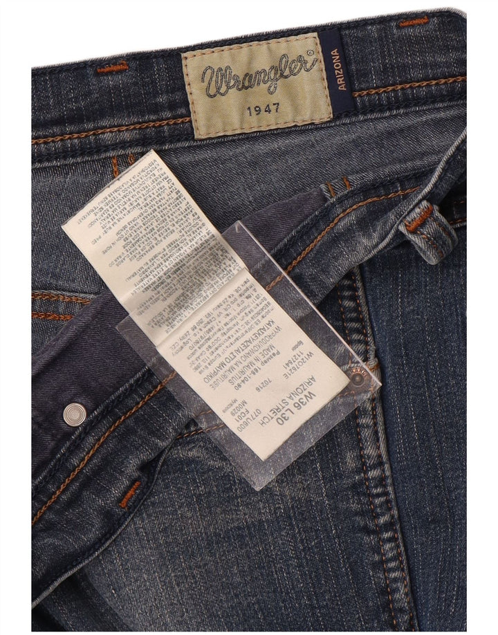 WRANGLER Masculino Arizona Stretch Straight Jeans W36 L30 Azul Algodão