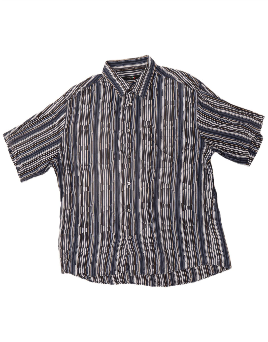 Camisa masculina de manga curta Tipo'S 2XL listrada azul marinho