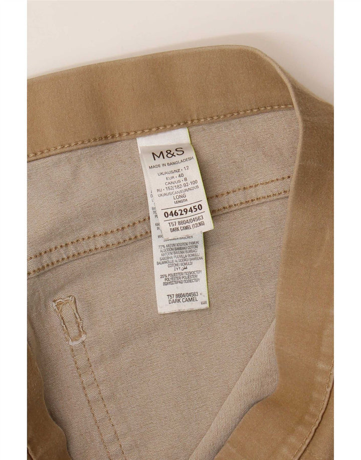 Calça jeans feminina Marks & Spencer UK 12 médio W30 L29 algodão marrom
