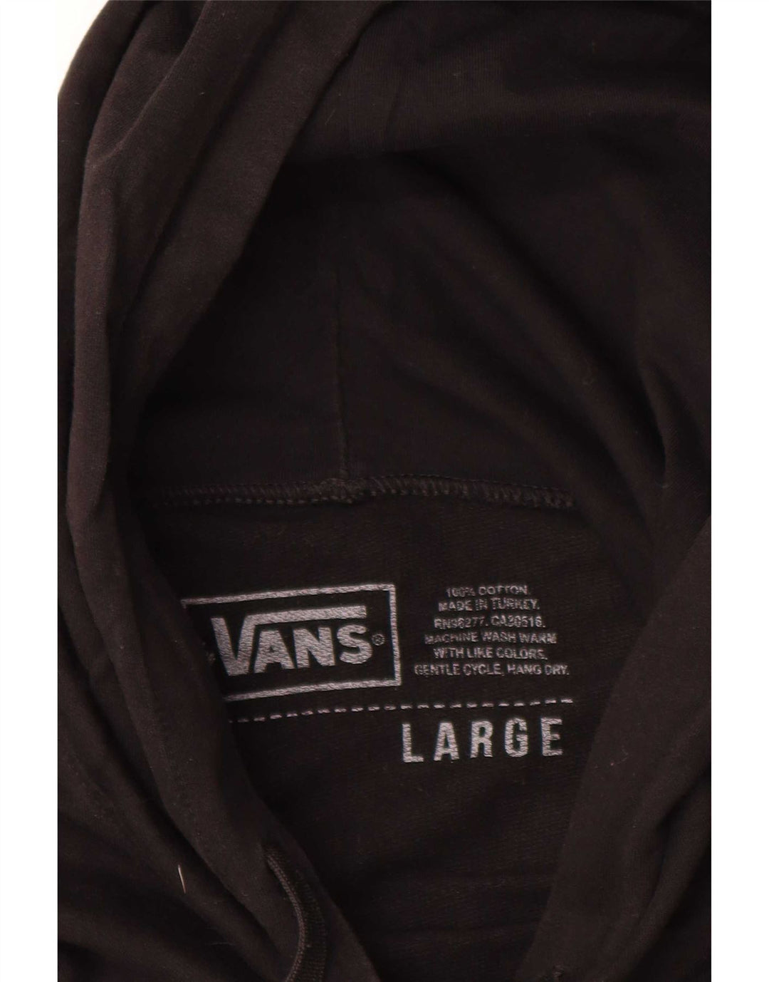 Vans masculino gráfico moletom com capuz grande algodão preto