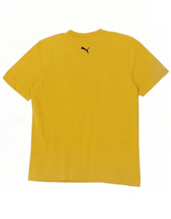 Puma Mens Graphic T-Shirt Top Médio Algodão Amarelo
