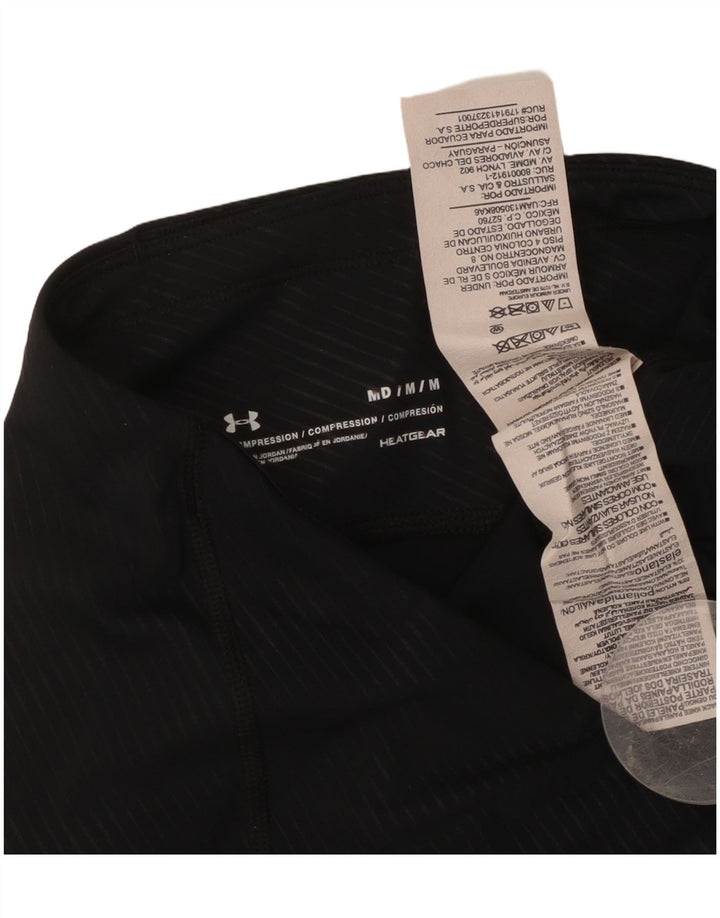 Under Armour Womens Leggings UK 14 Médio Preto Listrado Nylon