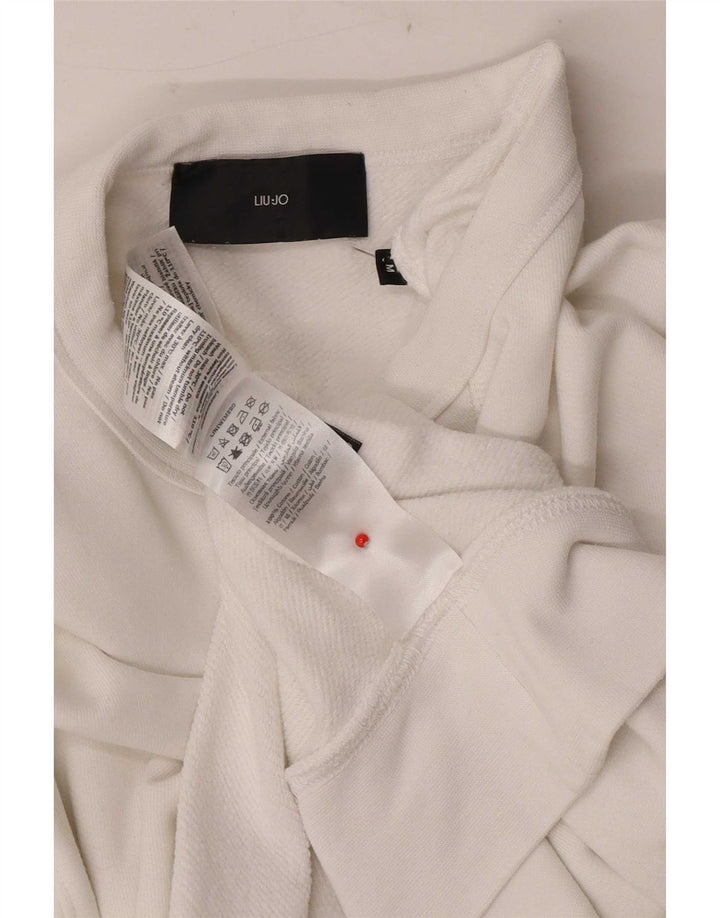 Liu Jo moletom gráfico feminino jumper Reino Unido 14 algodão branco médio