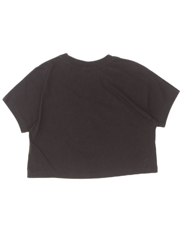 Camiseta feminina Nike Crop Graphic Top UK 16 grande algodão preto