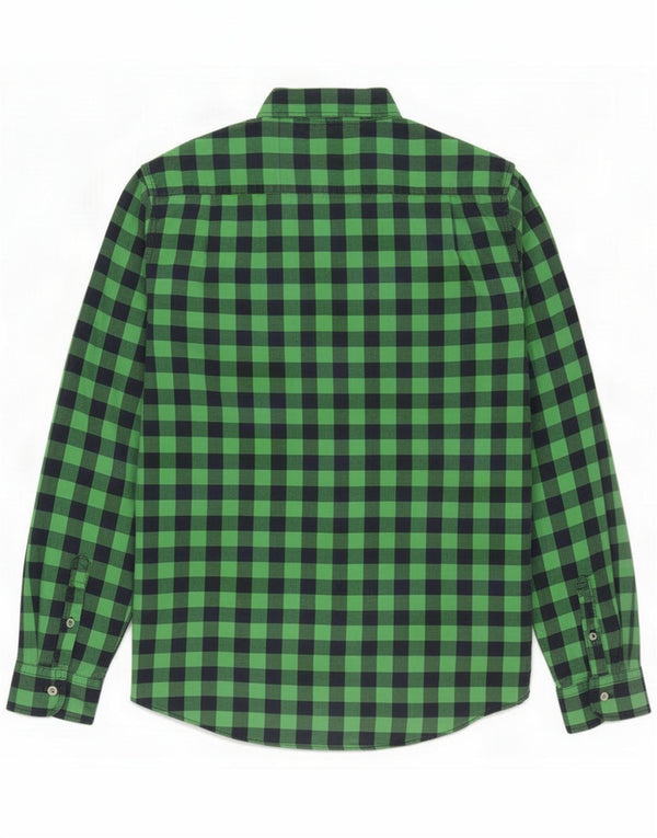 American Eagle Mens Classic Fit Shirt Small Green Gingham Cotton
