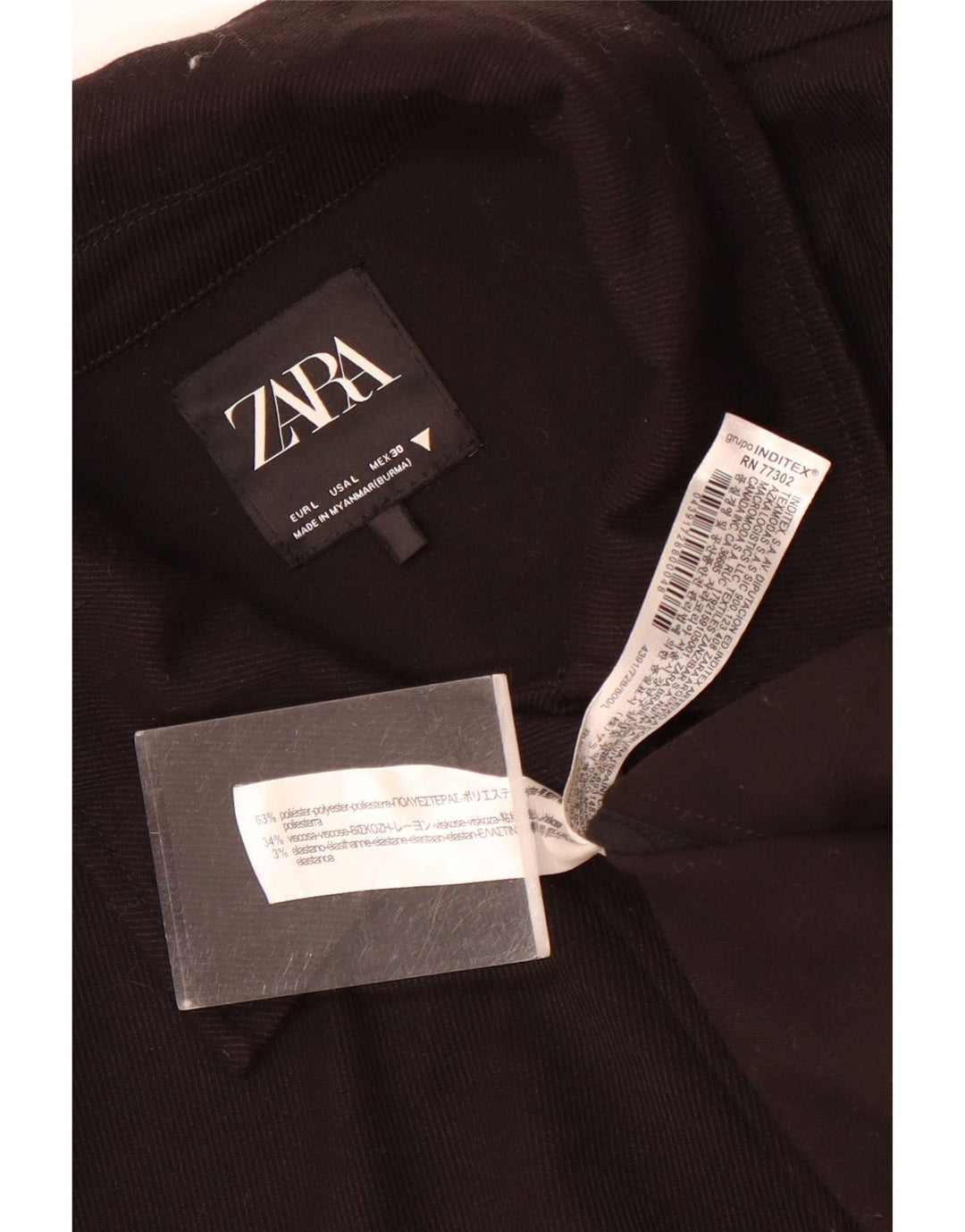 Zara Womens Oversized Bomber Jacket UK 16 Grande Poliéster Preto