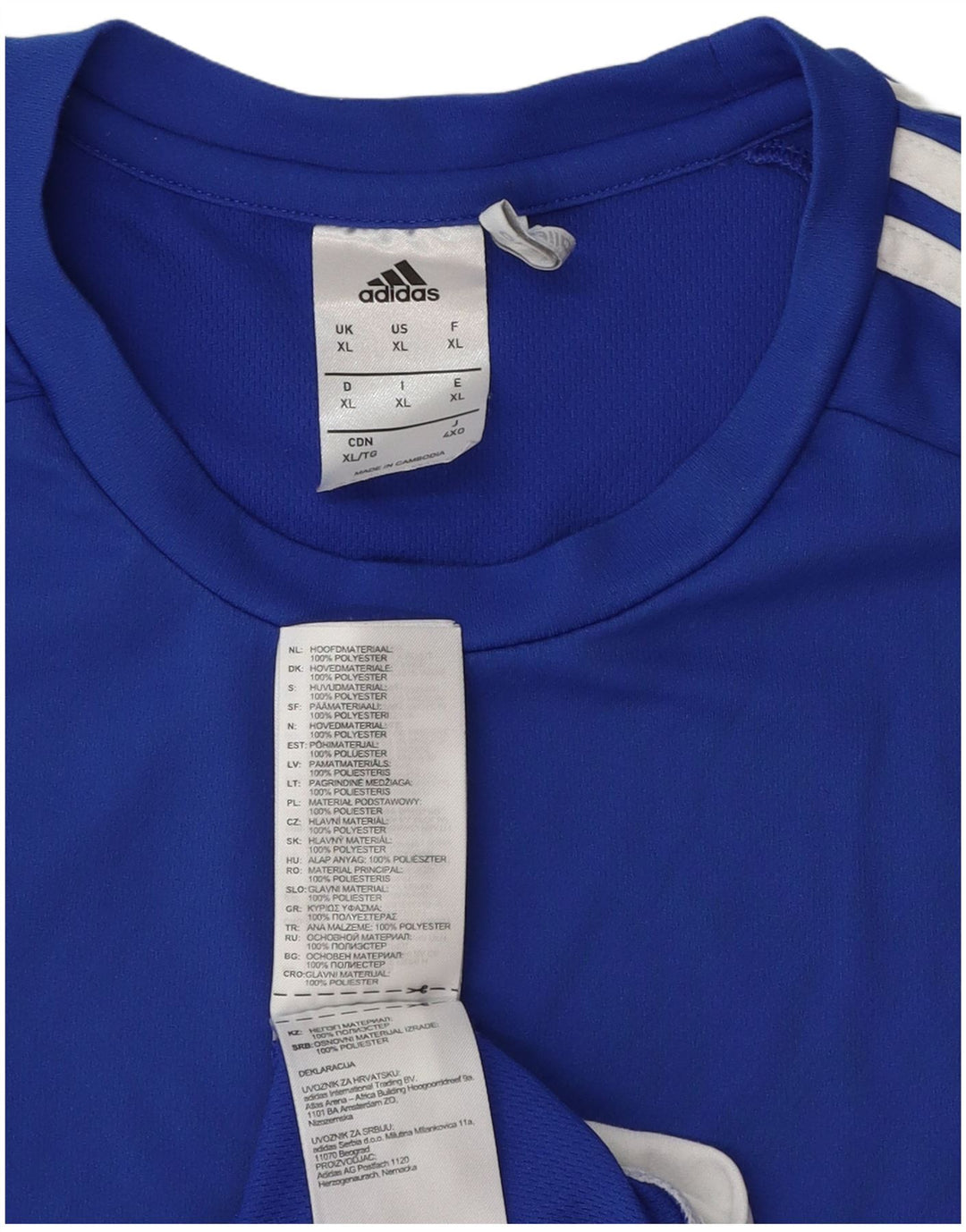 Adidas Masculino Climalite Camiseta Top XL Azul Colorblock Poliéster