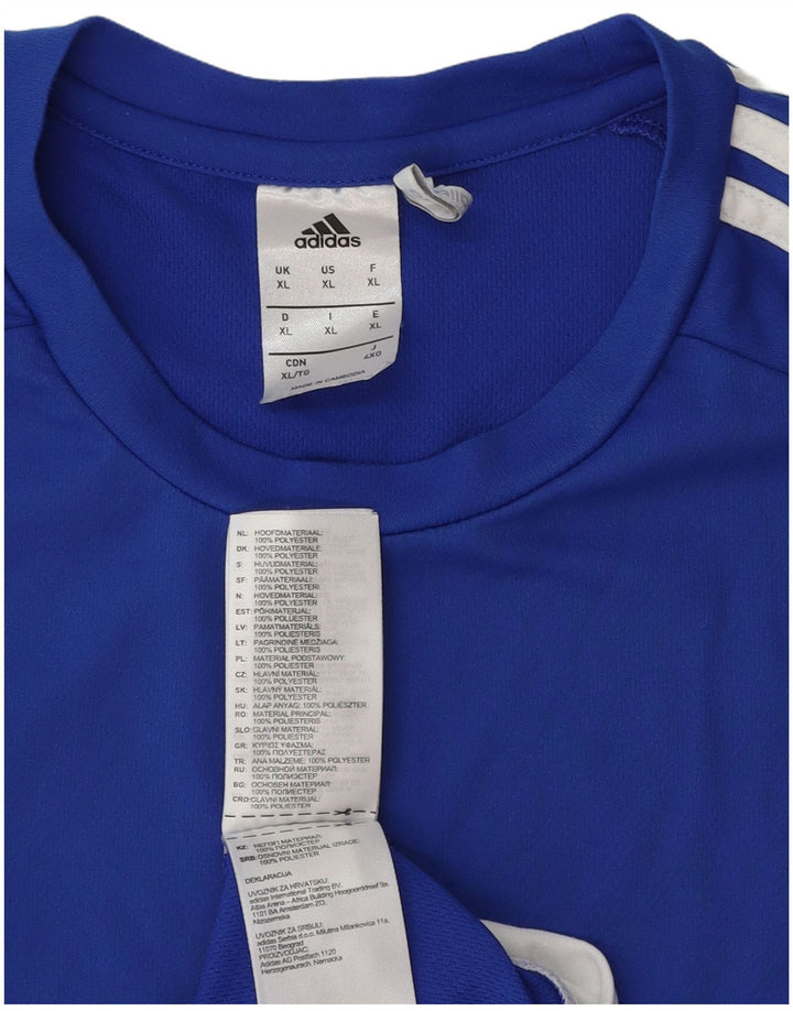 Adidas Masculino Climalite Camiseta Top XL Azul Colorblock Poliéster