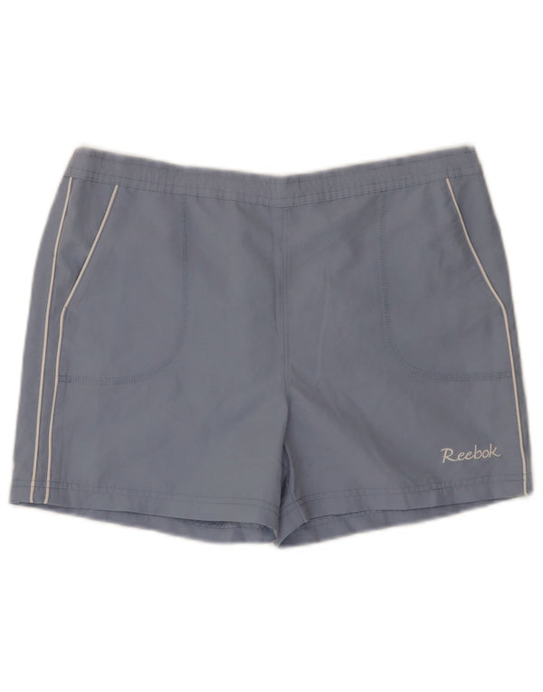 Shorts esportivos regulares femininos Reebok 14-15 anos XL azul poliéster esportivo