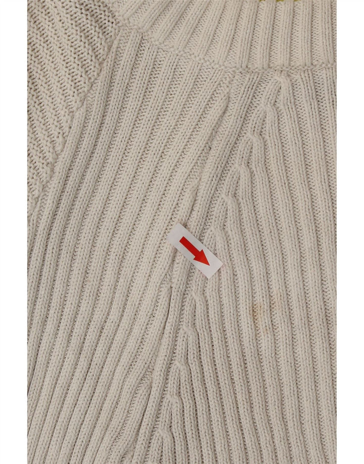 Suéter feminino Topshop com gola redonda grande e gola redonda Reino Unido 12 médio branco