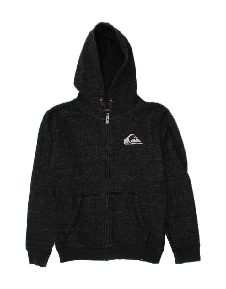 QUIKSILVER Boys Zip Hoodie Sweater 9-10 Years Grey Flecked Cotton Vintage Quiksilver and Second-Hand Quiksilver from Messina Hembry 