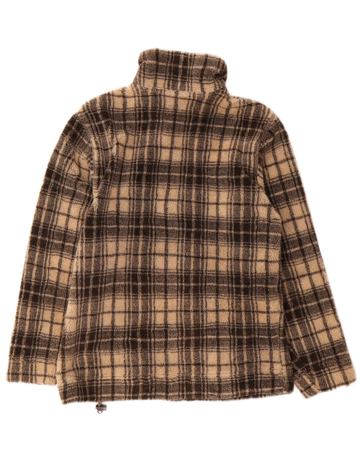 Jaqueta de lã grande feminina Think Pink UK 6 XS Bege Check Poliéster