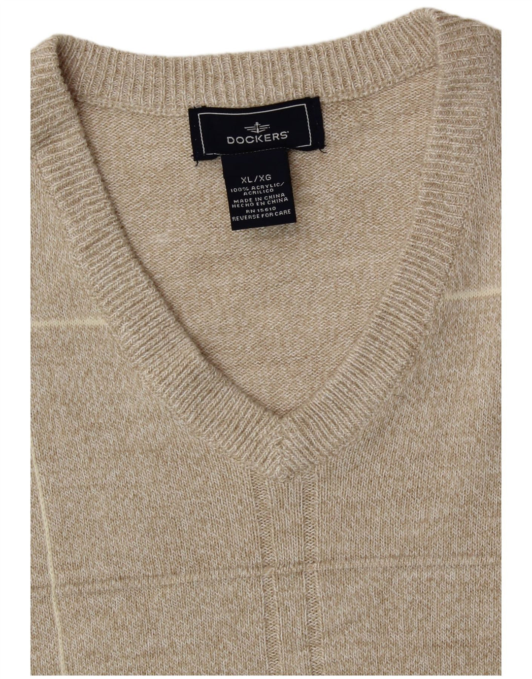 Regata masculina DOCKERS com colete XL bege xadrez acrílico