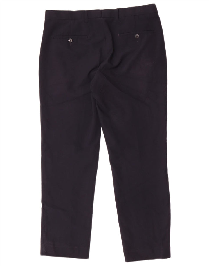 Calça Chino Regular Masculina Marks & Spencer W34 L29 Poliéster Azul Marinho