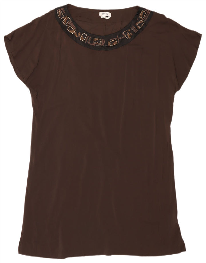 Blusa feminina Persona tamanho superior 23 viscose marrom médio