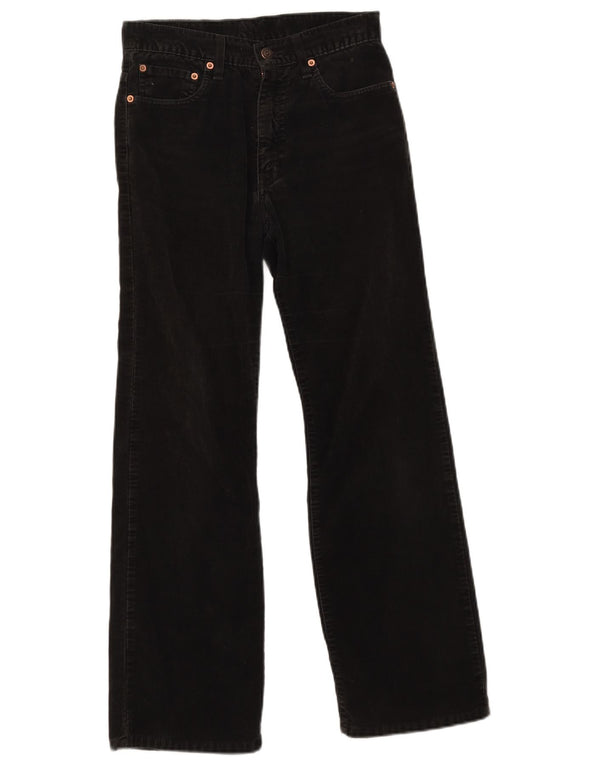 Calça feminina de veludo bootcut Levi's W28 L30 algodão preto