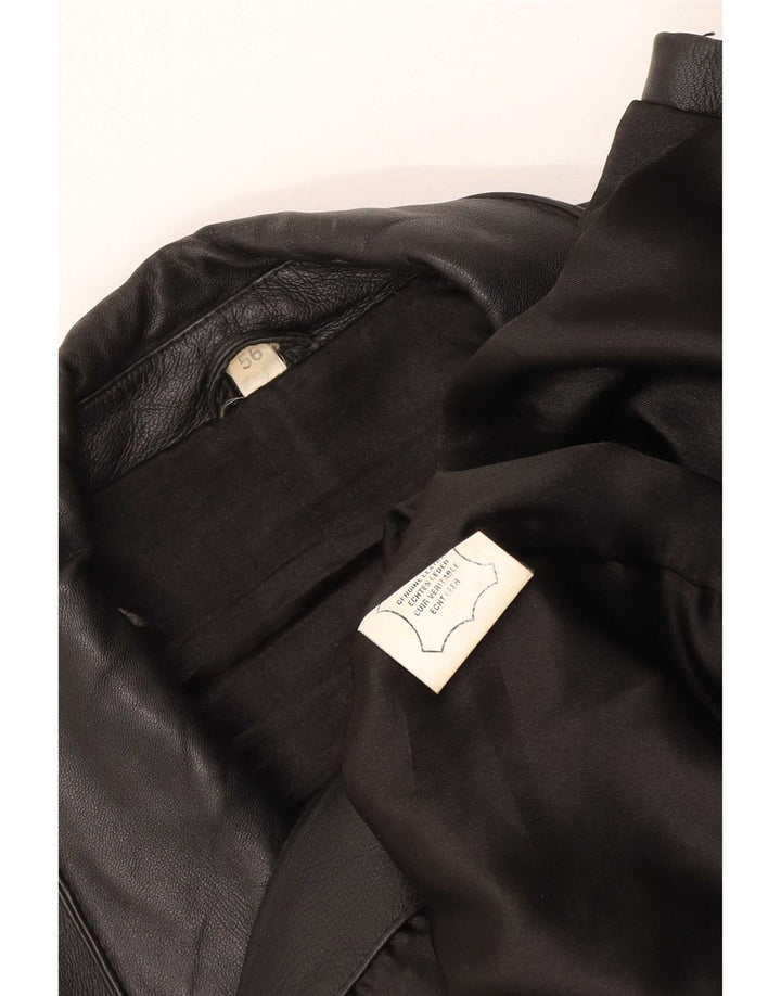 Jaqueta de couro masculina vintage EU 56 XL preta