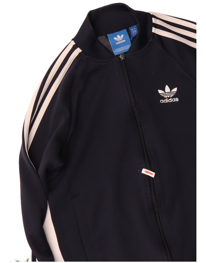 Adidas Mens Treino Top Jacket Pequeno Poliéster Azul Marinho