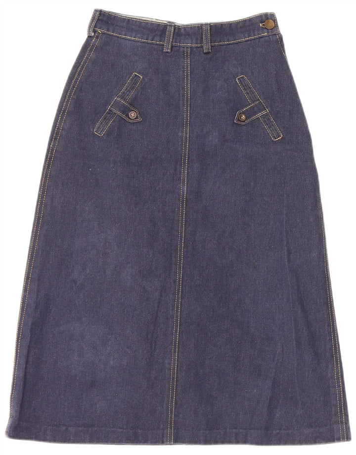 Saia jeans feminina VINTAGE gráfica W22 2XS azul