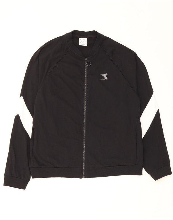 Diadora Mens Tracksuit Top Jacket XL Preto Colourblock Algodão