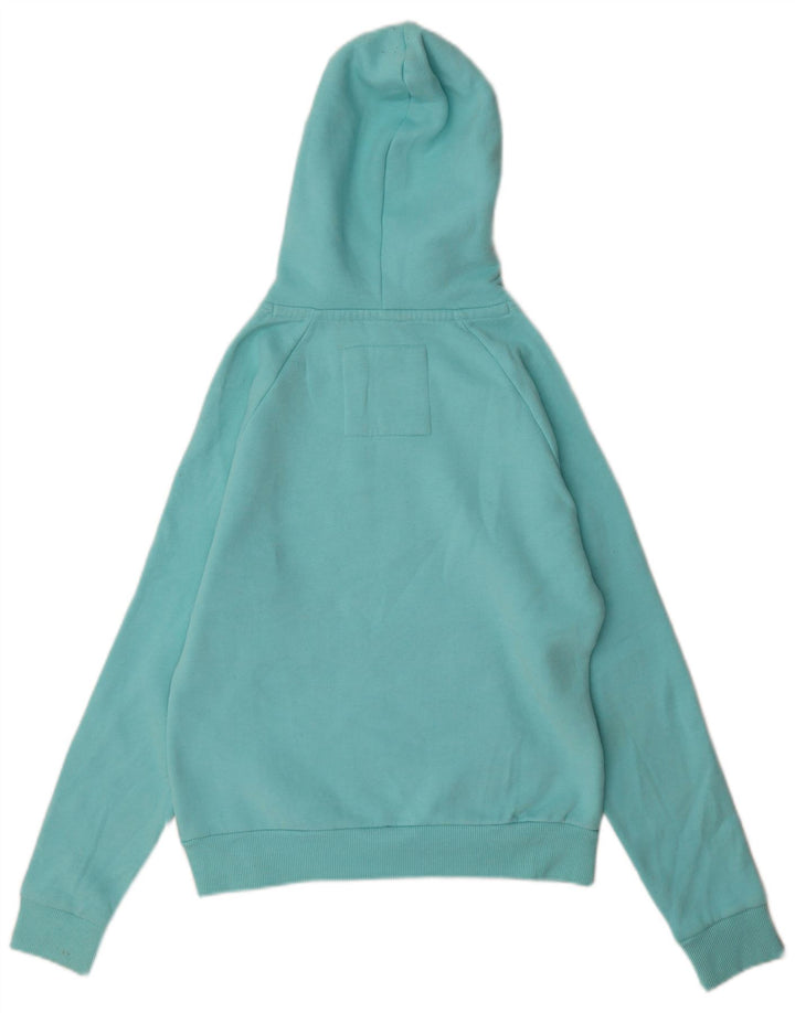 WEIRD FISH Suéter feminino com capuz gráfico Reino Unido 10 pequeno algodão turquesa