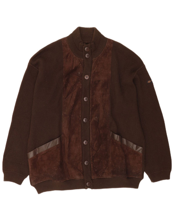 Il Granchio Suéter Cardigan Masculino XL Lã Marrom