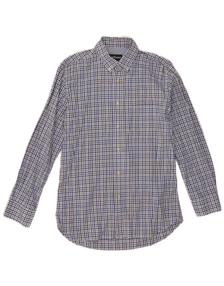 Camisa masculina Barbour pequena azul guingão