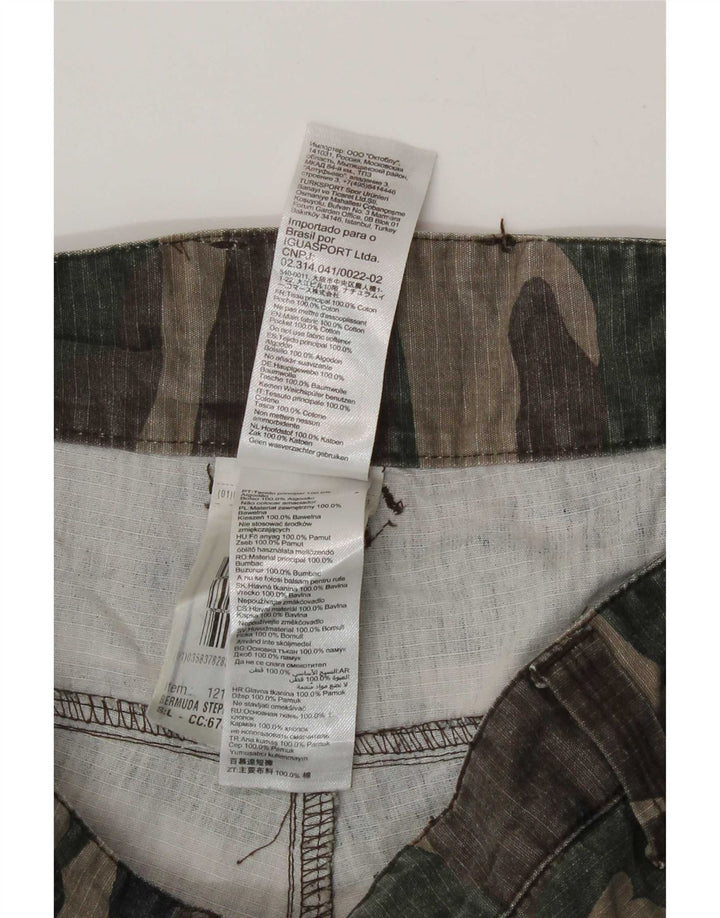 Decathlon Mens Cargo Shorts Grande W34 Algodão camuflado multicolorido