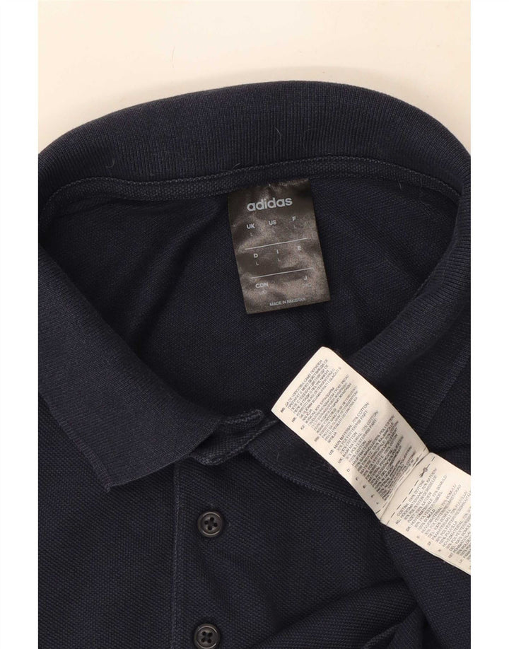 Camisa polo masculina Adidas grande algodão azul marinho