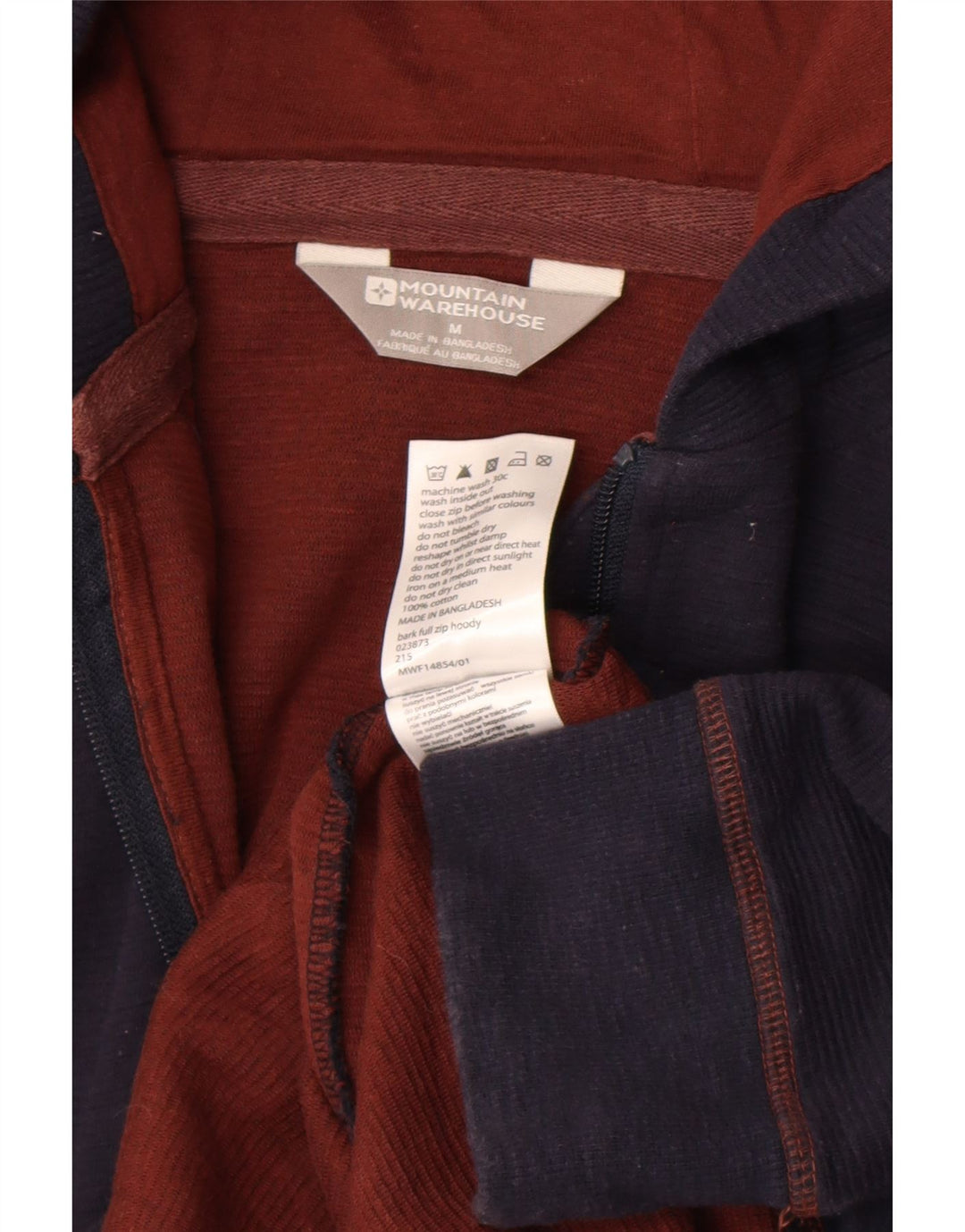 Suéter masculino com capuz e zíper Mountain Warehouse algodão azul marinho médio