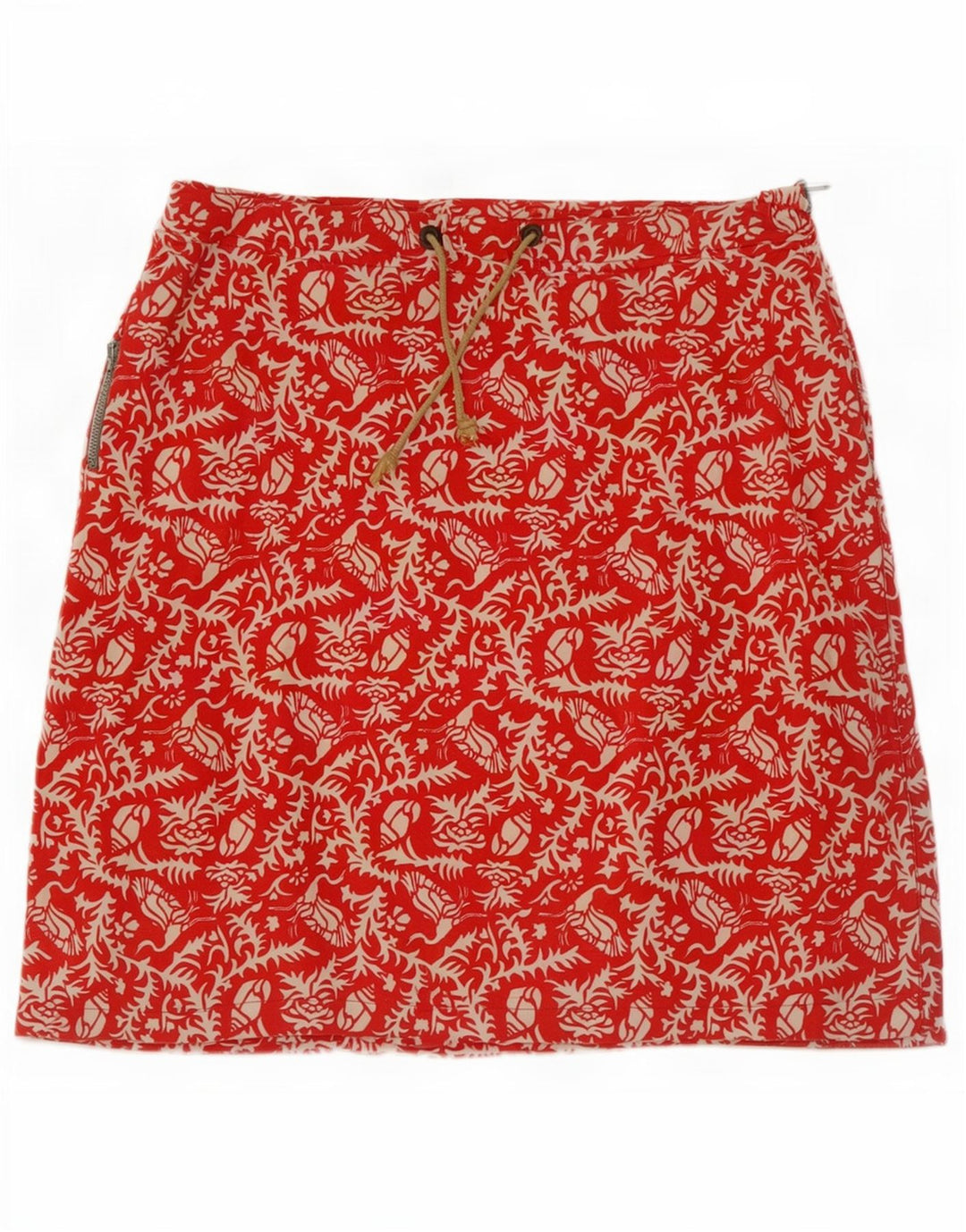 Minissaia feminina Murphy & Nye W27 pequena de algodão floral vermelho