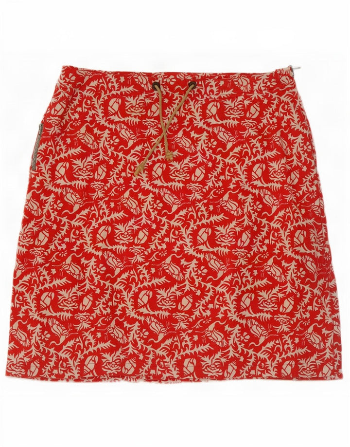 Minissaia feminina Murphy & Nye W27 pequena de algodão floral vermelho