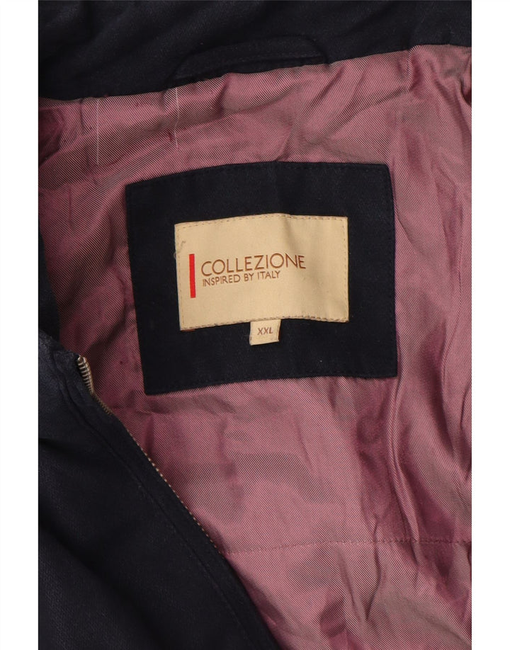 Jaqueta bomber masculina vintage UK 44 2XL azul marinho