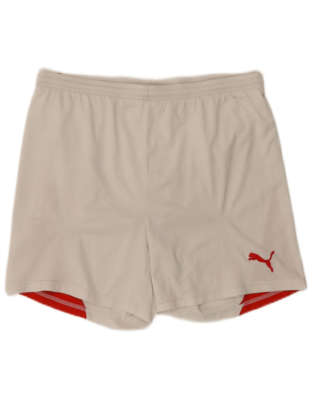 Shorts esportivos masculinos Puma grande bloco colorido branco