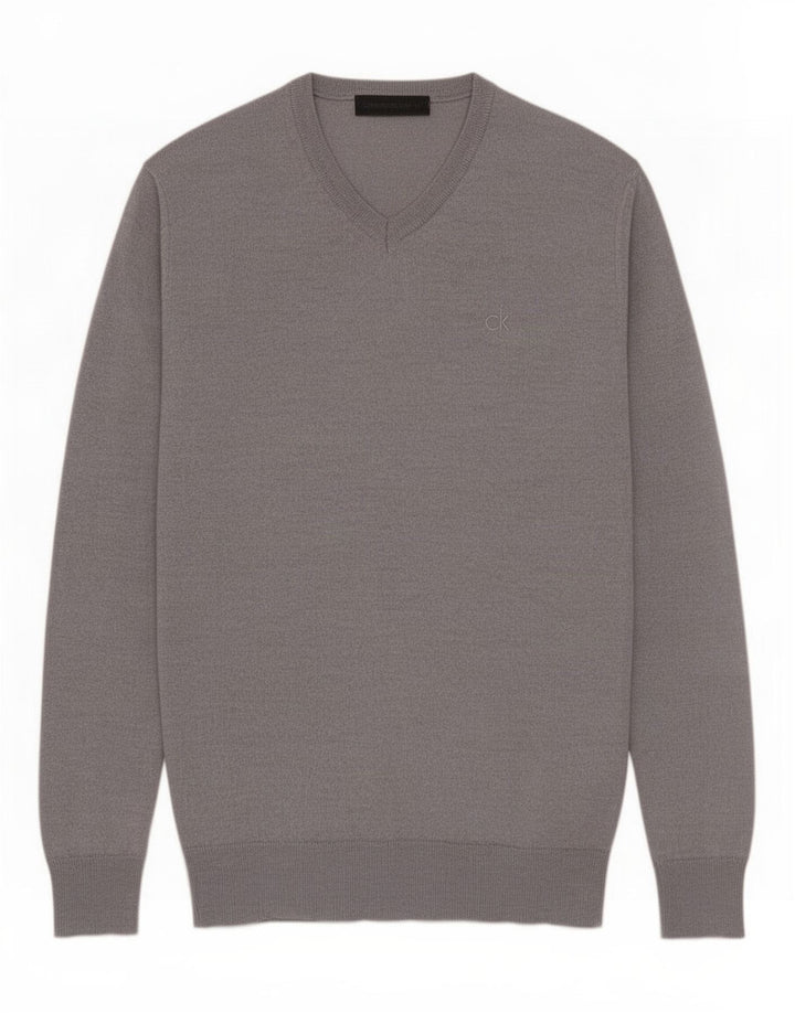 Suéter masculino Calvin Klein Jeans com decote em V 2XL cinza