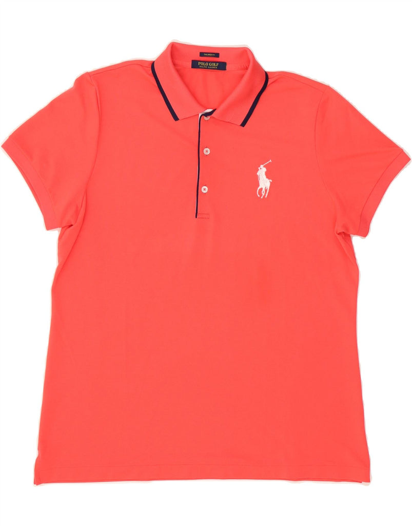 RALPH LAUREN Mens Tailored Fit Polo Shirt Medium Red Cotton Vintage Ralph Lauren and Second-Hand Ralph Lauren from Messina Hembry 