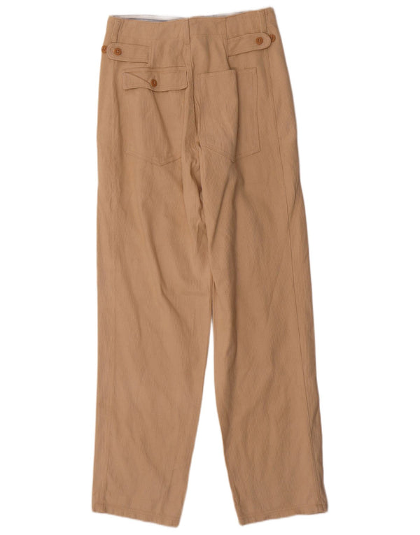 Calça feminina vintage reta de veludo IT 44 médio W26 L32 bege