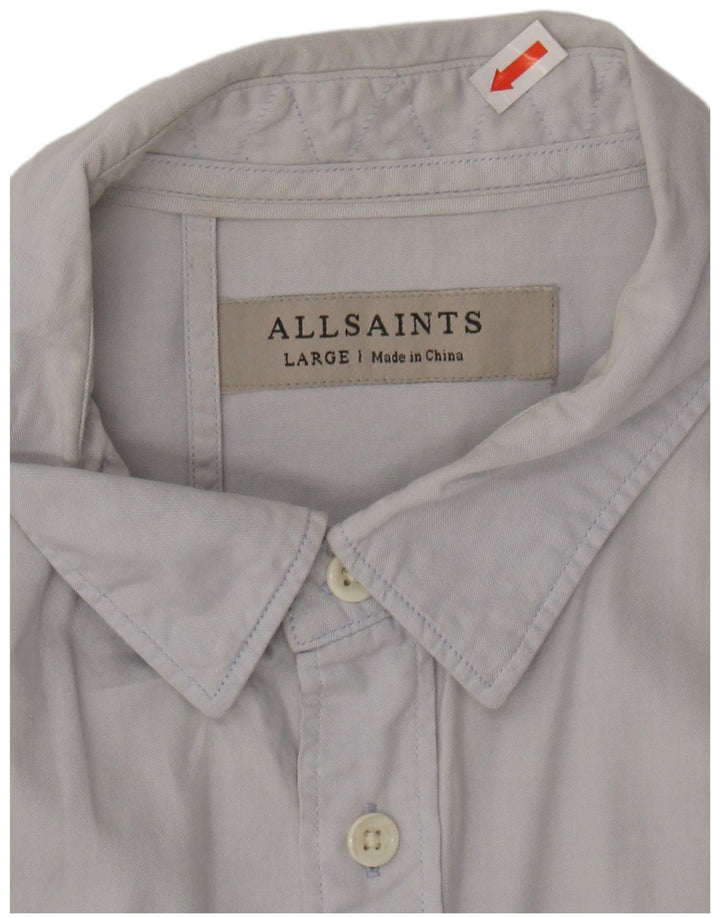 Camisa masculina de manga curta ALL SAINTS algodão azul grande