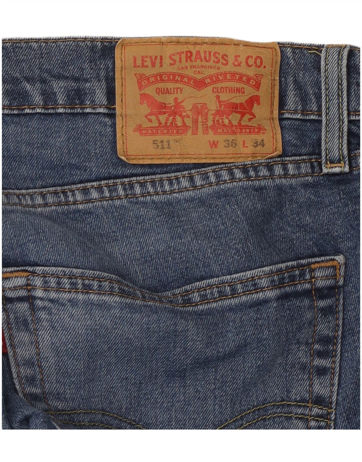 LEVI'S Jeans Slim Masculino W36 L34 Azul Algodão