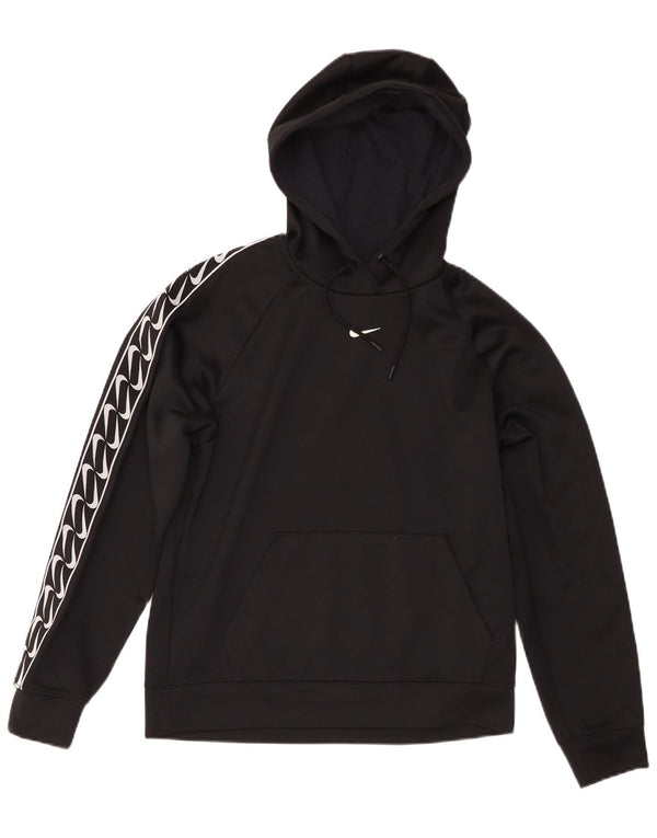 Jumper com capuz Nike feminino gráfico oversized UK 6 XS preto poliéster