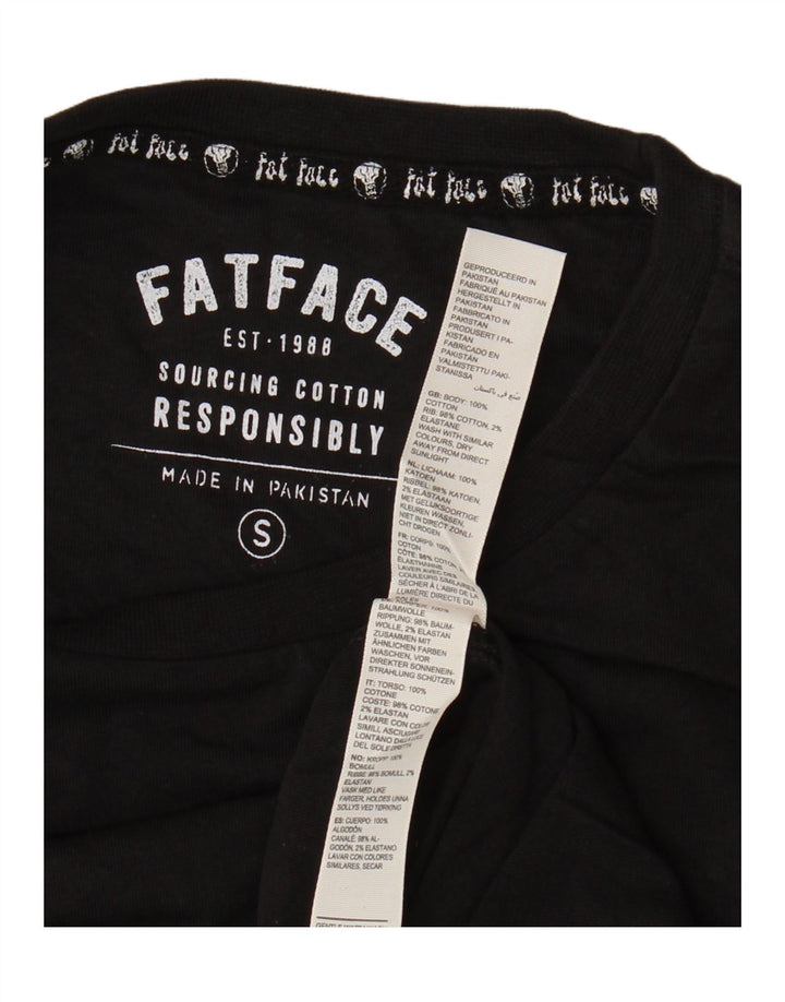 Camiseta masculina FAT FACE top pequeno algodão preto