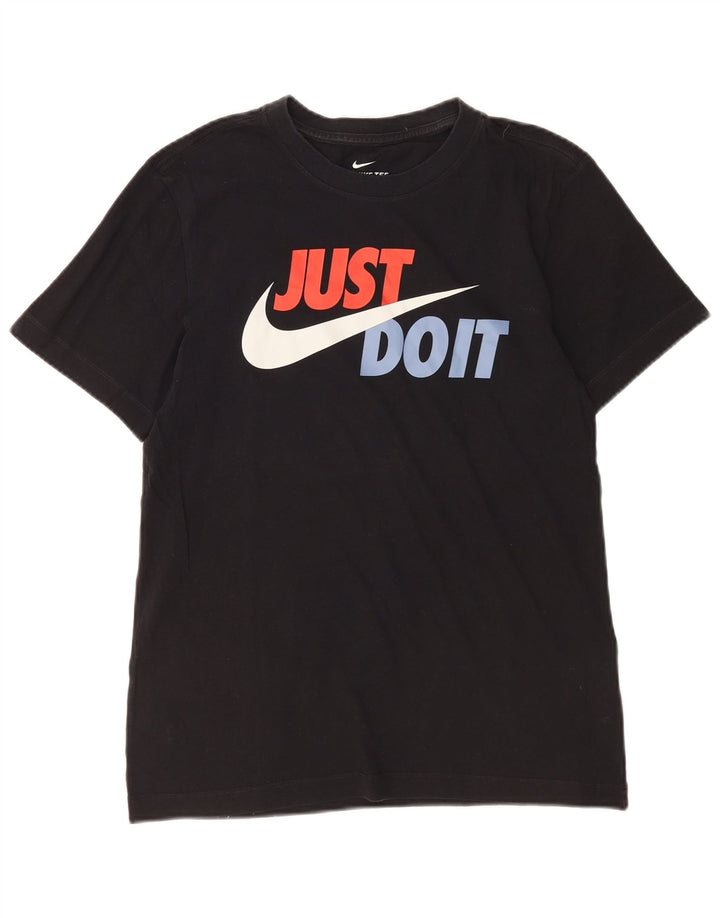 Camiseta Nike masculina gráfica top pequeno algodão preto