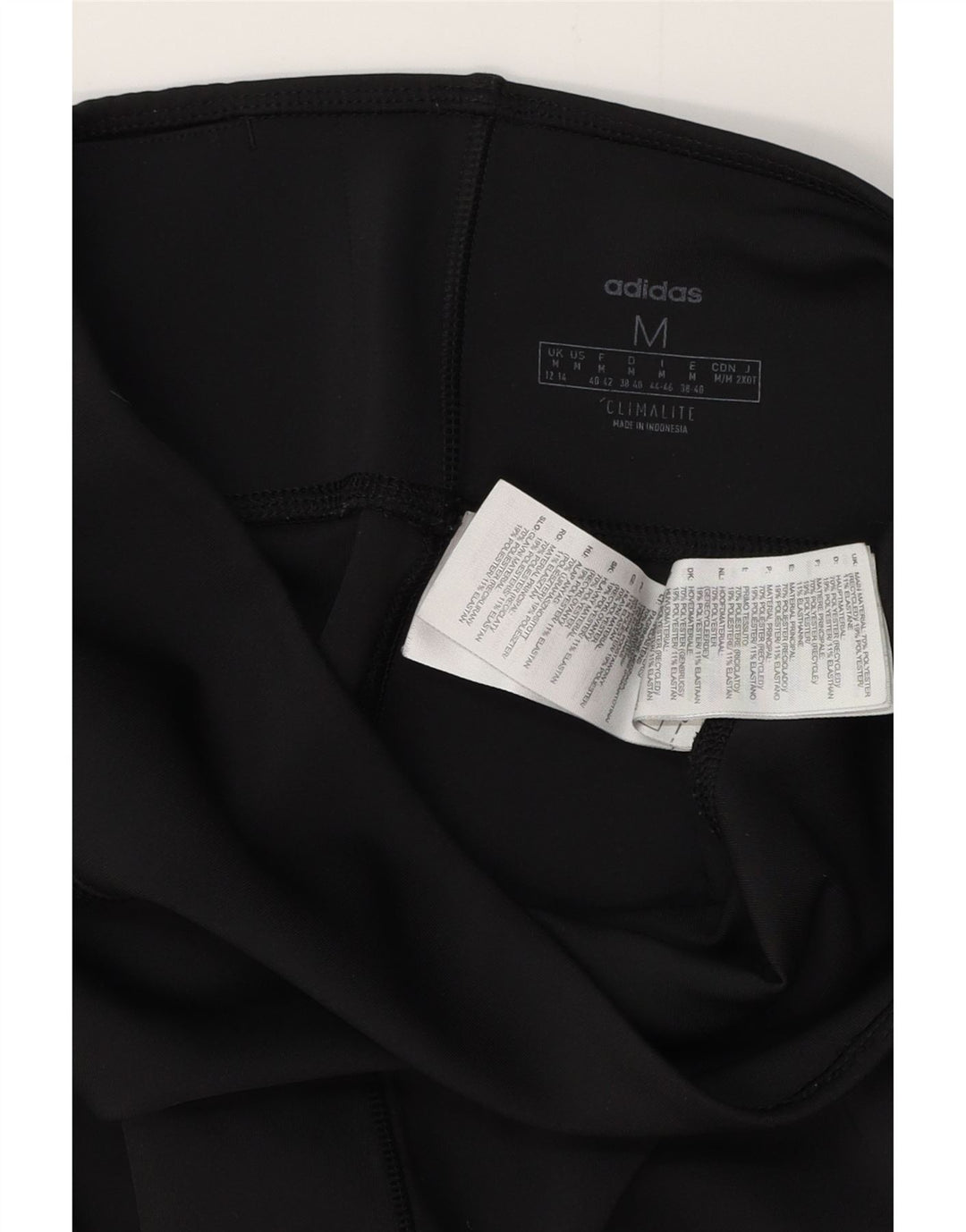 ADIDAS Womens Climalite Leggings UK 12/14 Médio Preto Poliéster