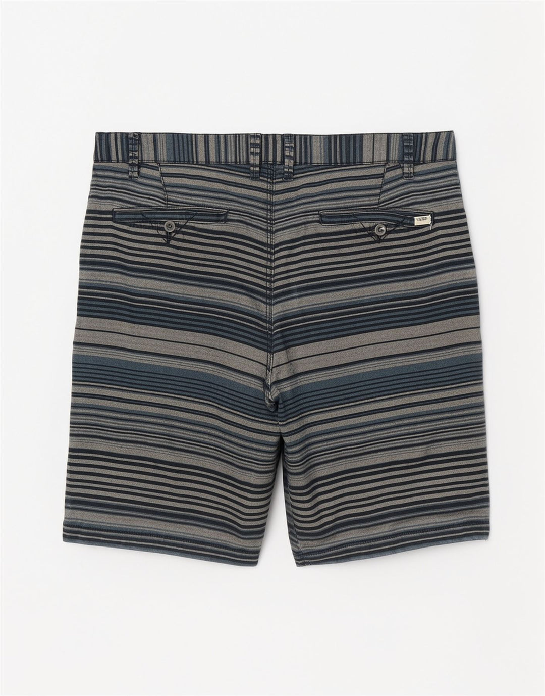 Shorts casuais masculinos Vans W34 grande algodão listrado azul