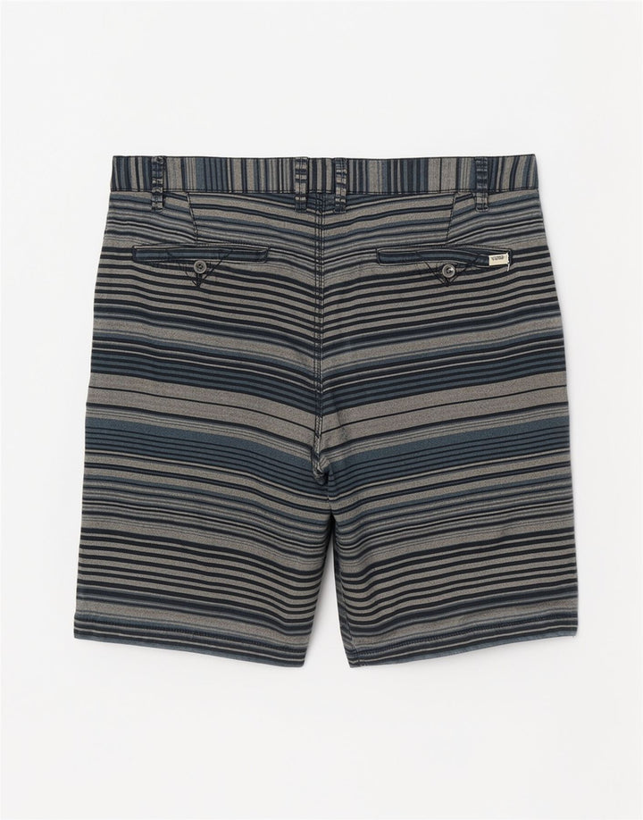 Shorts casuais masculinos Vans W34 grande algodão listrado azul