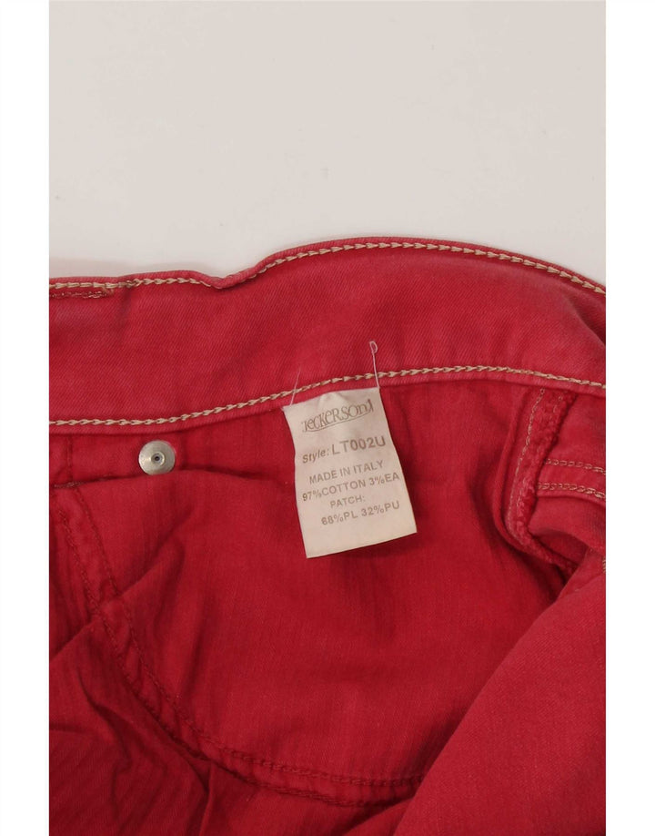 Jeans retos masculinos Jeckerson W33 L30 algodão vermelho
