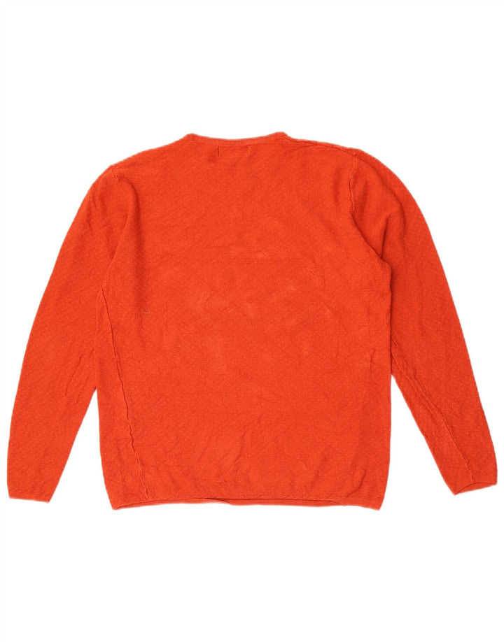 Suéter masculino Zara com gola redonda e viscose laranja pequena